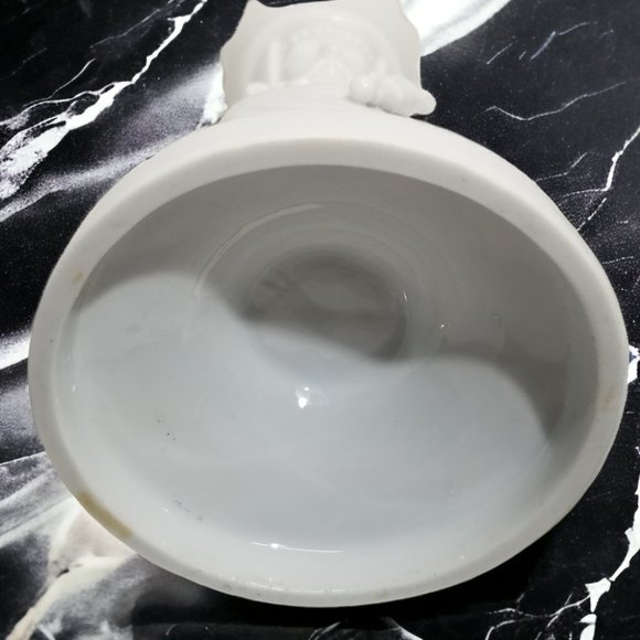 King & Queen Tappered Candle Holder Swiss Set Colum Sculpture White Porcelain - Picture 9 of 14